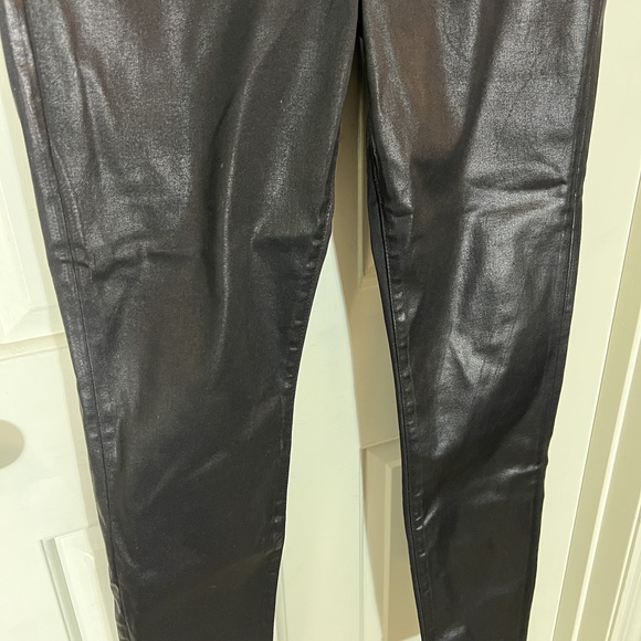J Brand 31 NWOT Maria Black Coated Waxy Faux Leatherette Look Denim POSH51 - Picture 4 of 14